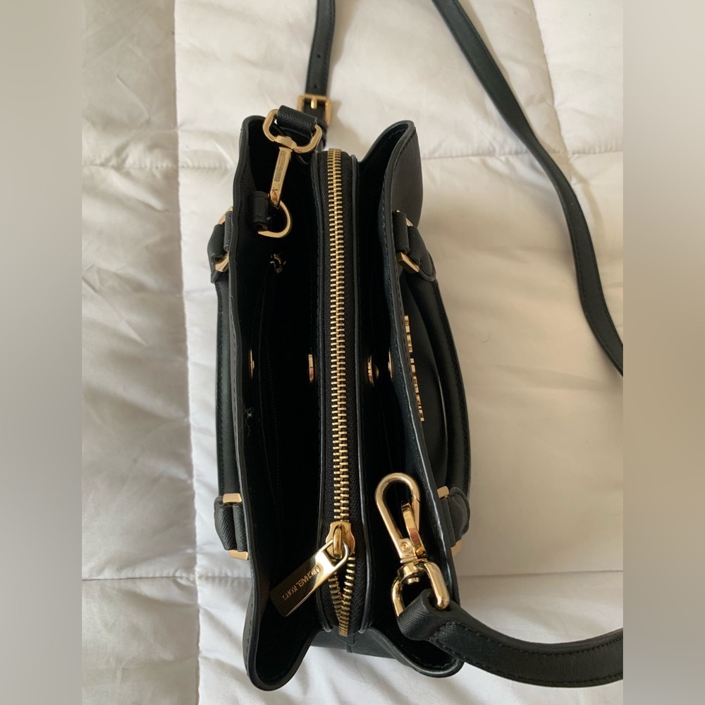 Michael Kors Black Satchel with Gold Accents - Picture 5 of 8